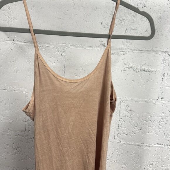 Beige Sleeveless Slip Spaghetti Strap Dress - Tan Adjustable Straps - NWOT - Picture 2 of 3